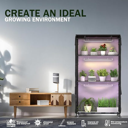 Indoor Orchid Greenhouse with Grow Lights, 4-Tier Plant Stand with 3 Full - Image 7