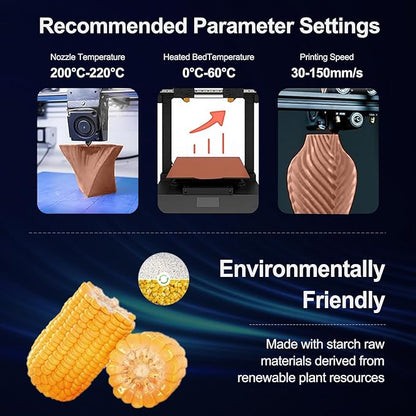 PLA Filament 1.75mm Warm Brown 1KG, Clog-Free 3D Printer Filament Dimensional - Image 3