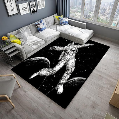 Floor Covering, Spacewalk Pattern Printing Moisture Barrier Area Rugs Fade - Image 2