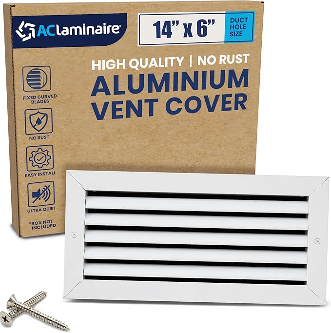 14x6 Inch Air Return Vent Cover Decorative – Premium Aluminum AC Vent Cover by LAMINAIRE
