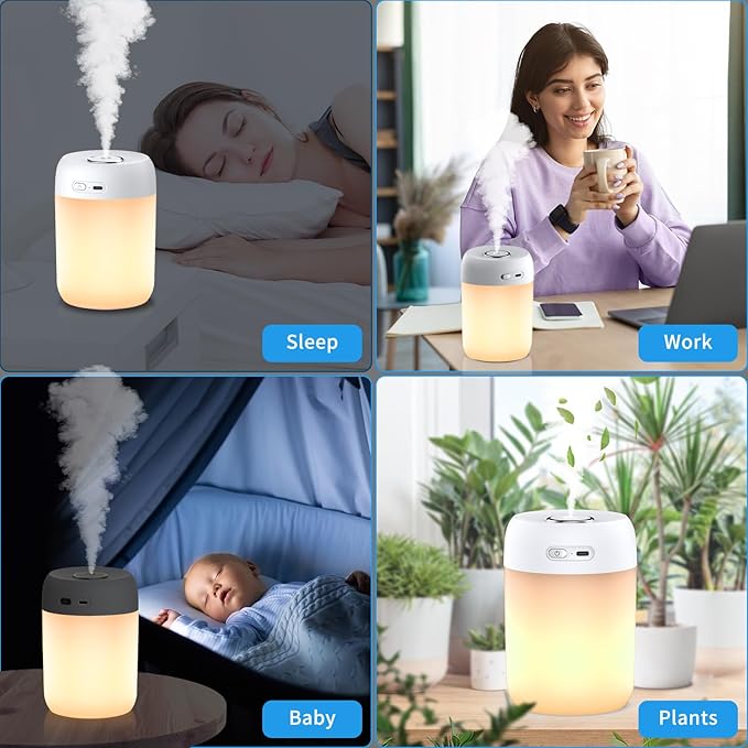 SZO Night Lights Humidifiers For Bedroom, USB Rechargeable, LED Lights For - Image 7