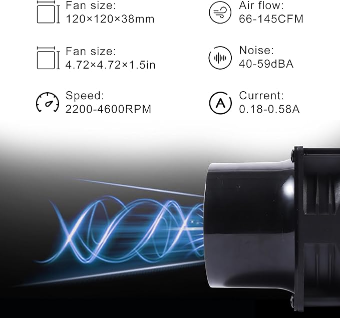 4.72" High-Speed Axial Exhaust Duct Fan - Image 2