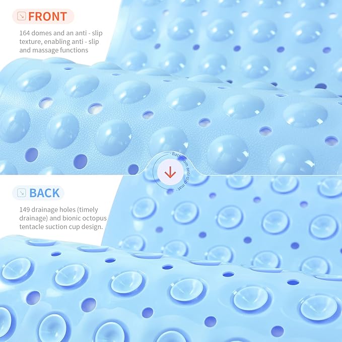 Anti-Slip Bathtub Shower mat, 20.8×20.8（Approximately 53×53cm） inch Soft - Image 2