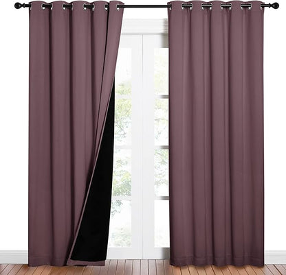 NICETOWN 100% Blackout Window Curtain Panels, Cold and Full Light Blocking - Image 2