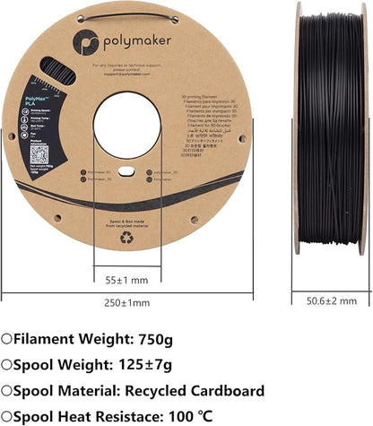 Polymaker Nylon Filament 1.75mm 0.75kg Black CoPA, PolyMide CoPA Warp Free - Image 6