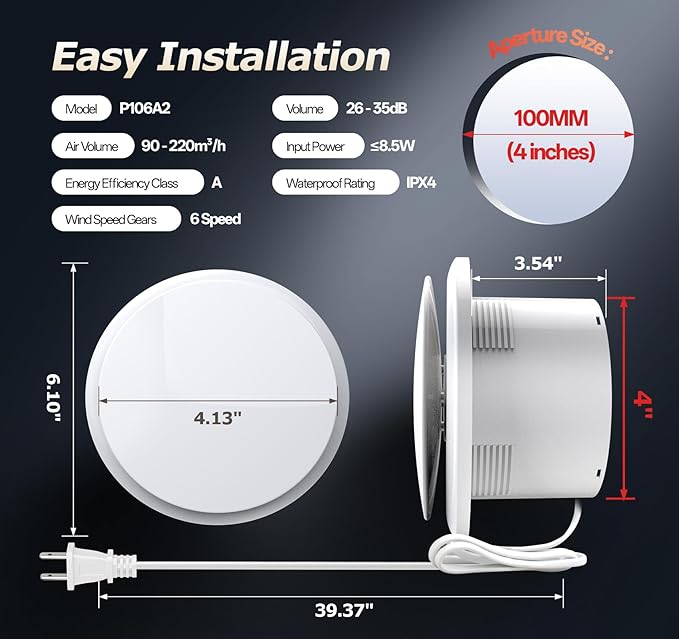 4 inch Bathroom Exhaust Fan - Image 5