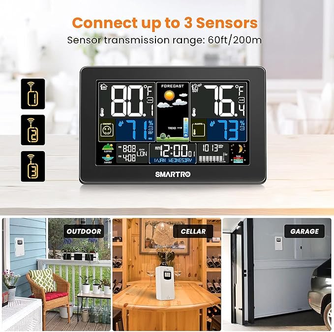 SMARTRO Weather Station Wireless Indoor Outdoor Thermometer - Image 6