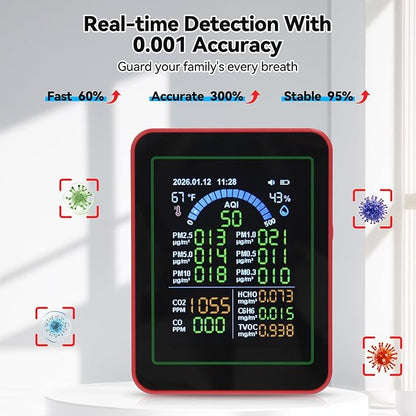 18-in-1 Smart Air Quality Monitor, Air Quality Detector Real-Time - Image 3