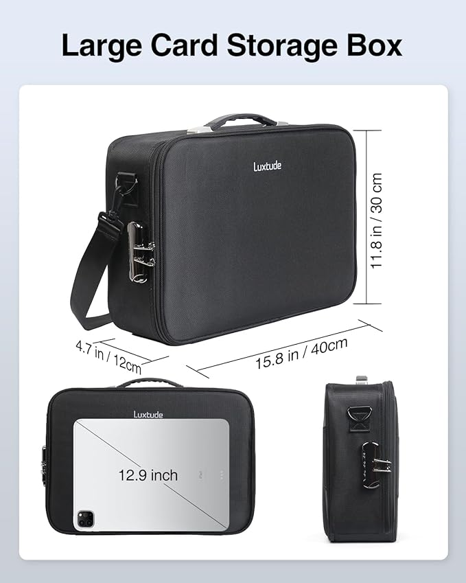 Luxtude Trading Card Storage Box w/Adjustable Dividers, Large Top Loader Card - Image 6