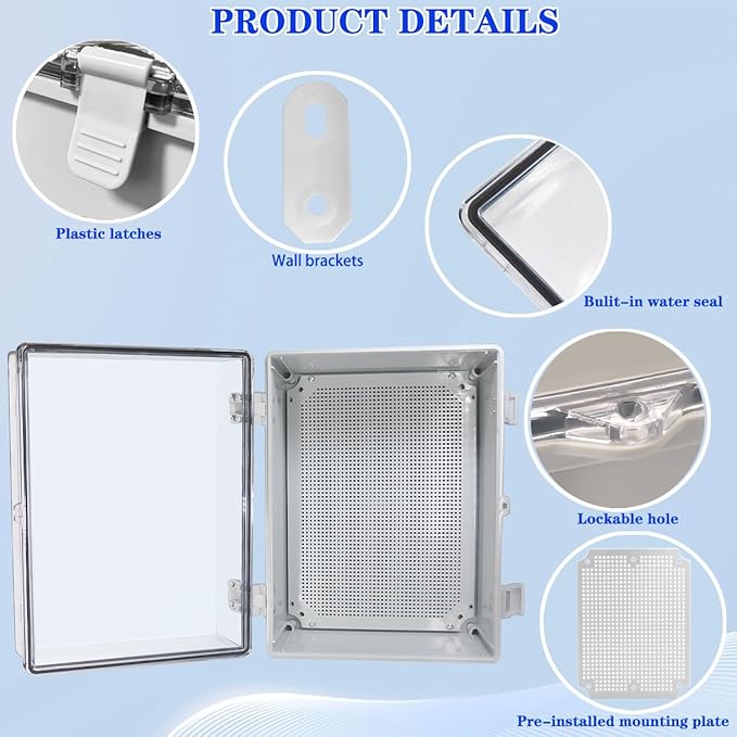 Waterproof Outdoor Electrical Box Junction Box Weatherproof IP67 ABS Plastic - Image 3