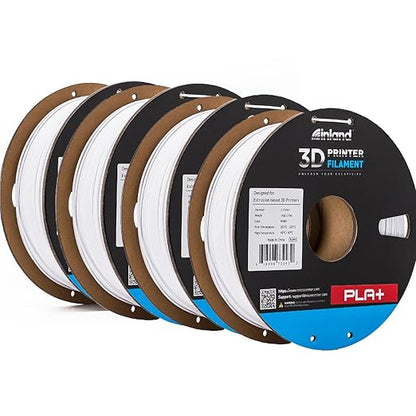 INLAND Micro Center PLA Plus 3D Printer Filament 1.75mm, 4 Pack Filament Bundle by INLAND