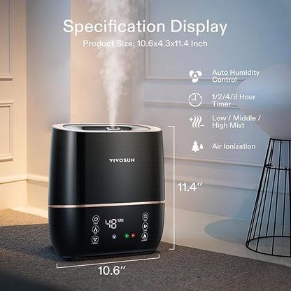 VIVOSUN 2-in-1 Warm and Cool Mist Humidifier, 5L Indoor Ultrasonic Air - Image 6