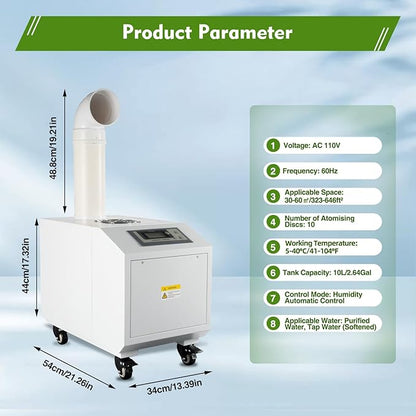 Commercial Industrial Agricultural Ultrasonic Humidifier 300W Fog Cool Maker - Image 9