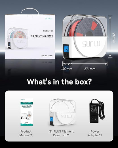SUNLU Official Filament Dryer S1 Plus, Built-in Circulation Fan, 3D Printer - Image 9