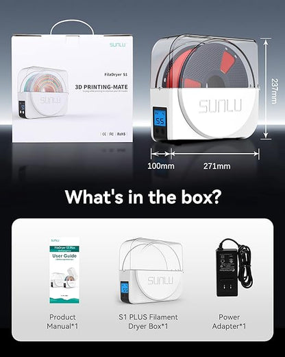 SUNLU Official Filament Dryer S1 Plus, Built-in Circulation Fan, Filament Dryer - Image 9