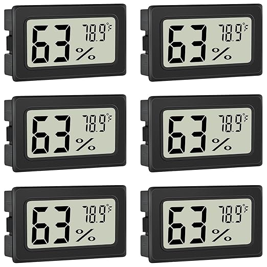 Humidity Meter Indoor Thermometer 6-Pack Mini Digital Thermometer Hygrometer by Unknown