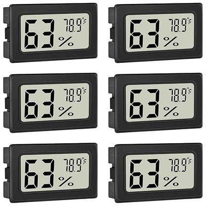 Humidity Meter Indoor Thermometer 6-Pack Mini Digital Thermometer Hygrometer by Unknown