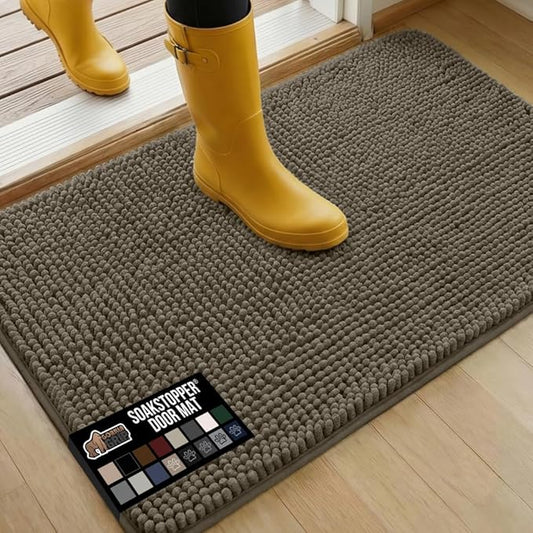 GORILLA GRIP SOAKSTOPPER Dog Door Mat, 36x24 Machine Washable Rug Absorbent by GorillaGrip