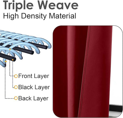 Chyhomenyc Short Red Curtains 45 Inch Length, Small Kitchen Curtain Rod Pocket - Image 6