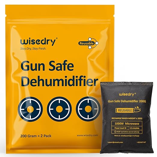 wisedry 200 Grams x 2 Packs Gun Safe Dehumidifier, Reusable Moisture Absorber by wisedry