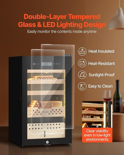 VEVOR Electric Humidor, Constant Humidity & Temperature Control, Spanish Cedar - Image 6