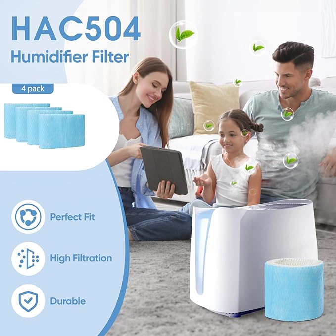 4 Pack HAC-504 Humidifier Wicking Filter Replacement Compatible - Image 5