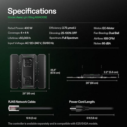 VIVOSUN AeroLight Wing AW400SE, LED Grow Light 400W - Image 7