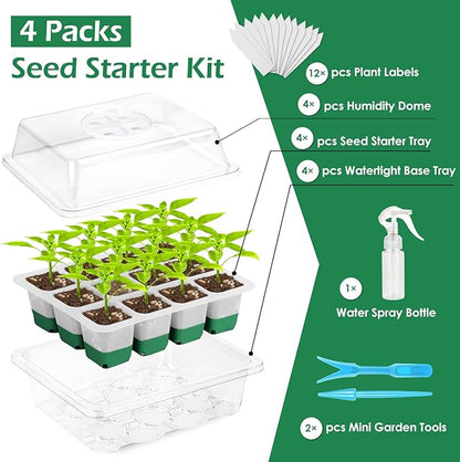 Reusable Seed Starter Tray, 4 Pack Silicone Seed Starter Kit - Image 2