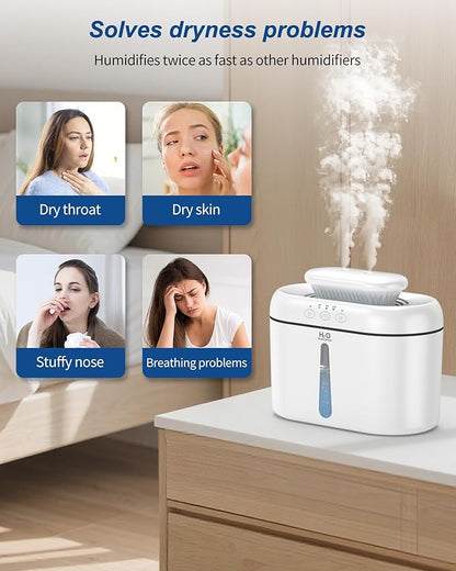 SZO Double Spray Humidifiers for Bedroom Large Room, 2.5L Cool Mist Humidifier - Image 9