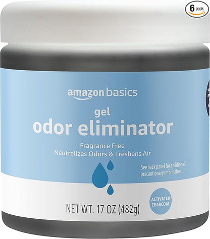 Amazon Basics Gel Odor Eliminator, Activated Charcoal, Fragrance Free, 17 Oz by AmazonBasics
