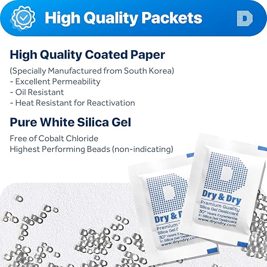 Dry & Dry 5 Gram Silica Gel Packets Silica Gel Desiccants, Silica Gel Packs - Image 4