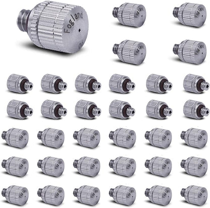 Fogland Misting Nozzles for Cooling System:35pcs Clogging-Prevent Cleanable by Fogland