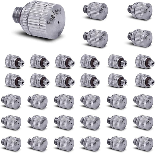 Fogland Misting Nozzles for Cooling System:35pcs Clogging-Prevent Cleanable by Fogland