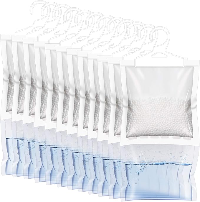 ZSZMFH 12 Pack Moisture Absorber Hanging Bags, Fragrance Free Humidity Packs by ZSZMFH