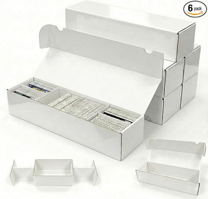 Laminated Trading Card Storage Box, Glossy White Cardboard Collector Box by XRACV