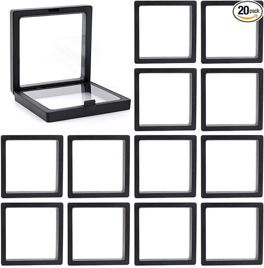 Framendino, 20 Pack Black 3D Floating Frame Display Case Challenge Coin by Unknown