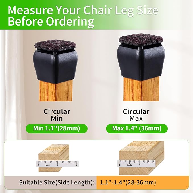 16PCS Square Silicone Chair Leg Floor Protectors - Image 4
