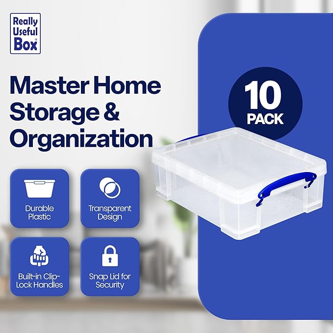 Really Useful Box Stackable 8.1L Plastic Storage Container Bin - Image 2