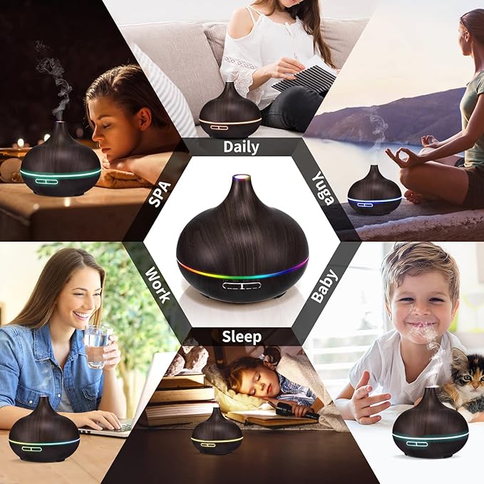 550ML Black Aroma diffusers for Essential Oils, Large Office Essential Oils - Image 6