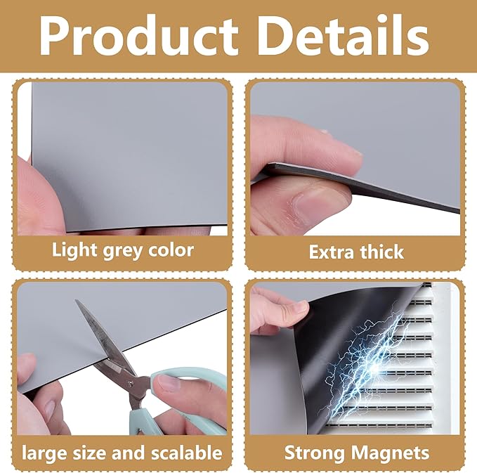 4 Pcs 13.4'' x 13.4'' Strong Magnet Vent Covers, 63Mil Extra Thick Magnetic - Image 3