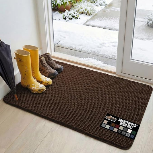 GORILLA GRIP SOAKSTOPPER Dog Door Mat, 48x30 Machine Washable Rug Absorbent by GorillaGrip