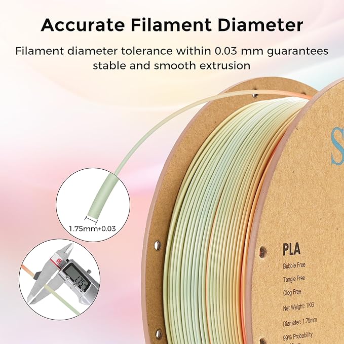 Sovol 3D Printer Silk Shiny Gradient Multicolored Fast Change Rainbow PLA 1kg - Image 5