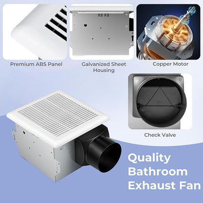 COSTWAY Bathroom Exhaust Fan, Ceiling Mount Ventilation Fan - Image 2