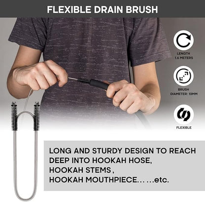 Yimi Hookah® Cleaning Kit | Flexible Drain Brush | V Shape Angled Brush | Test - Image 4