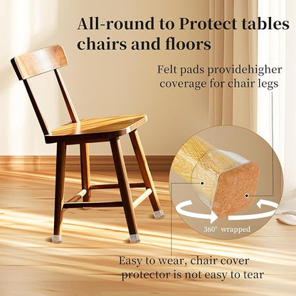Square Chair Leg Floor Protectors Large 24Pcs, Silicone Chair Leg Protectors - Image 5