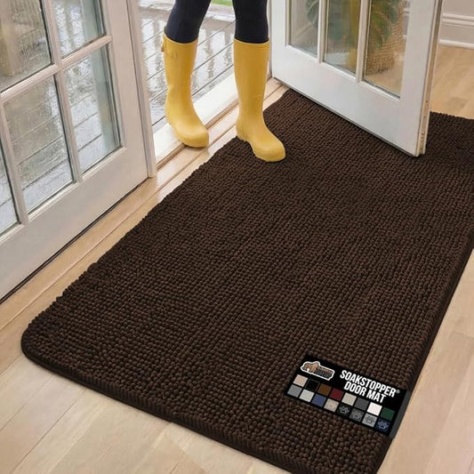 GORILLA GRIP SOAKSTOPPER Dog Door Mat, 60x36 Machine Washable Rug Absorbent by GorillaGrip