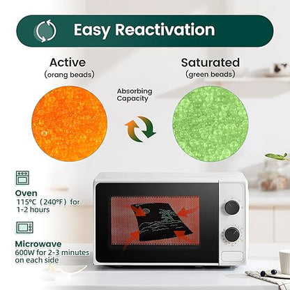 6 x 500 Gram Rechargeable Silica Gel Desiccant Packs, Microwave Reactivated - Image 3