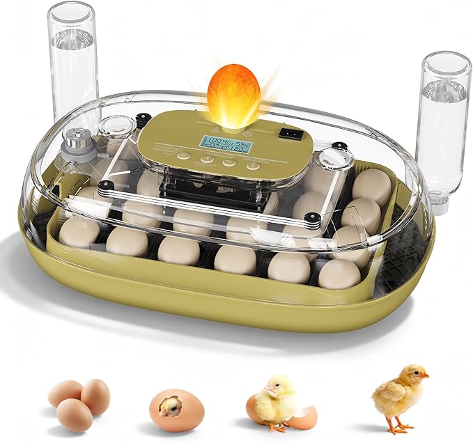 24 Egg Incubator for Hatching Eggs, Automatic Egg Turning, Temperature & by MQUPIN