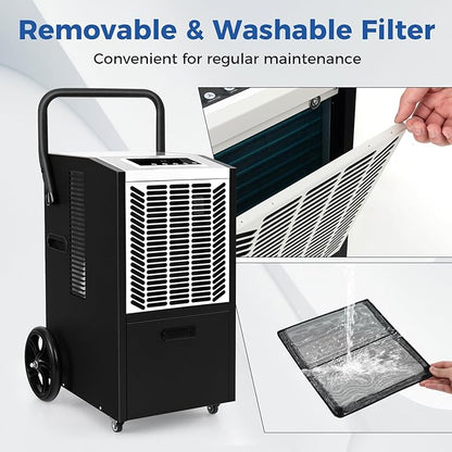 ARLIME 163 Pints Commercial Dehumidifier w/Pump & Drain Hose, Industrial Heavy - Image 5