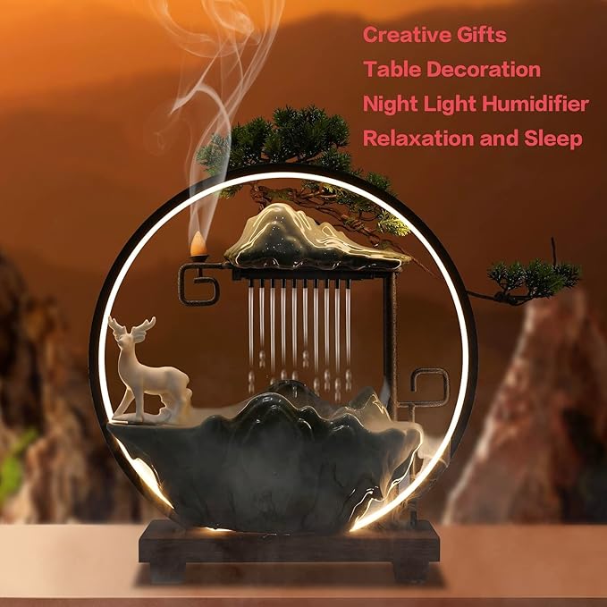 15In Water Fountains Indoor Tabletop Waterfall Humidifier - Image 2